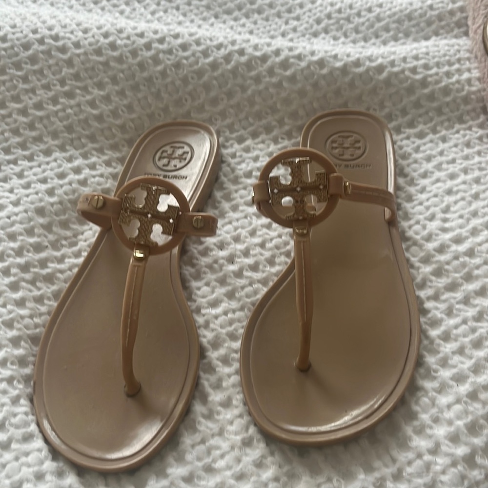 Tory Burch jelly nude miller sandals